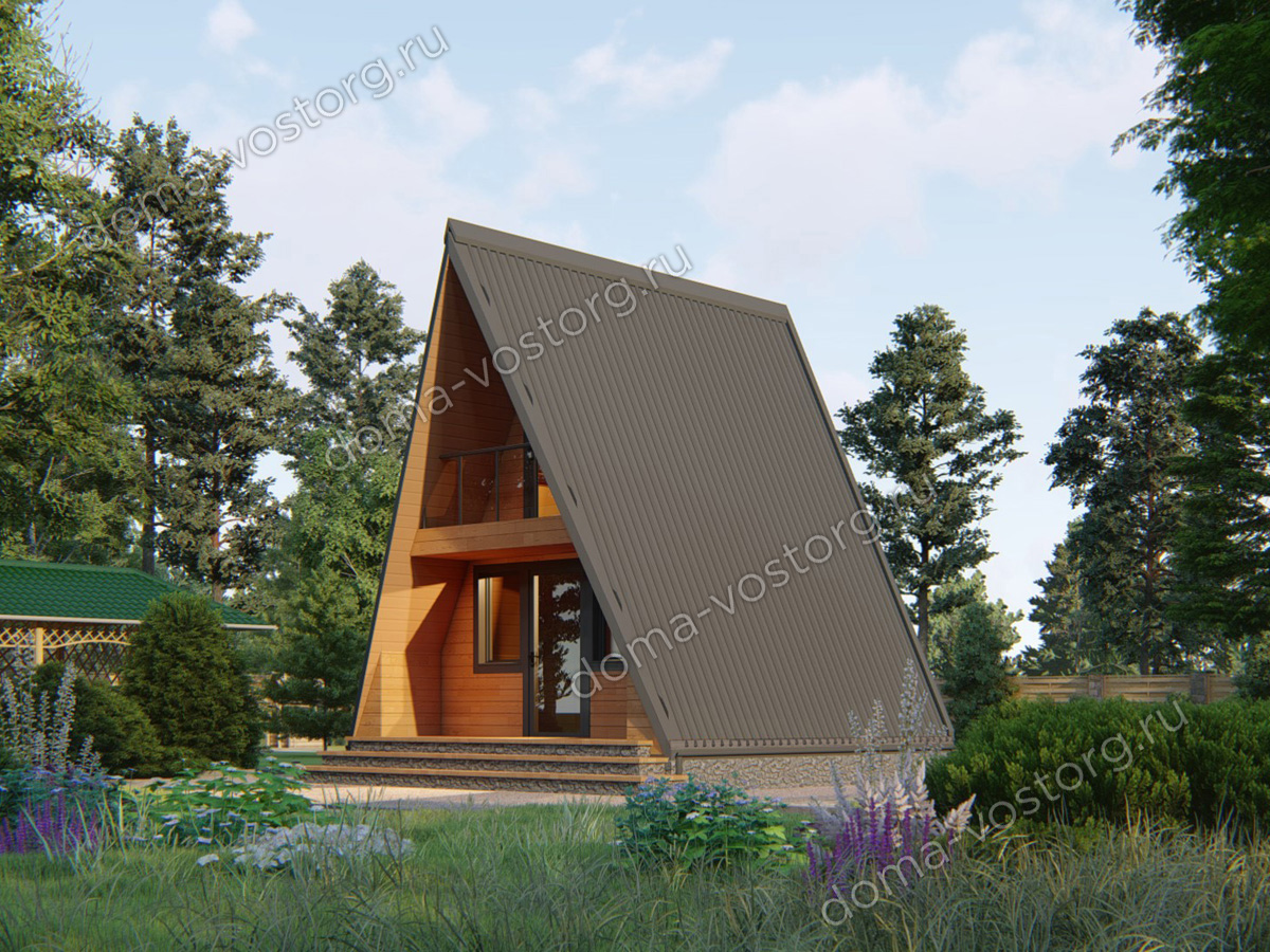 Каркасный дом A-frame 5,5x4,5 м