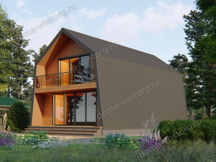 Каркасный дом A-frame 9x7 м