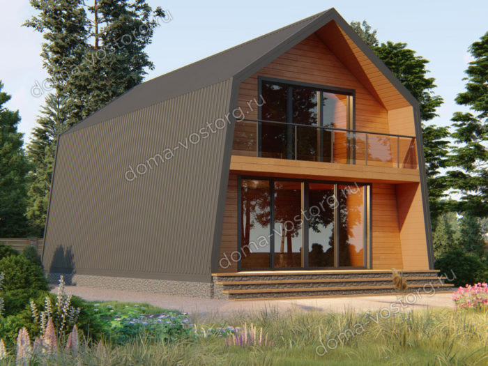 Каркасный дом A-frame 9x7 м