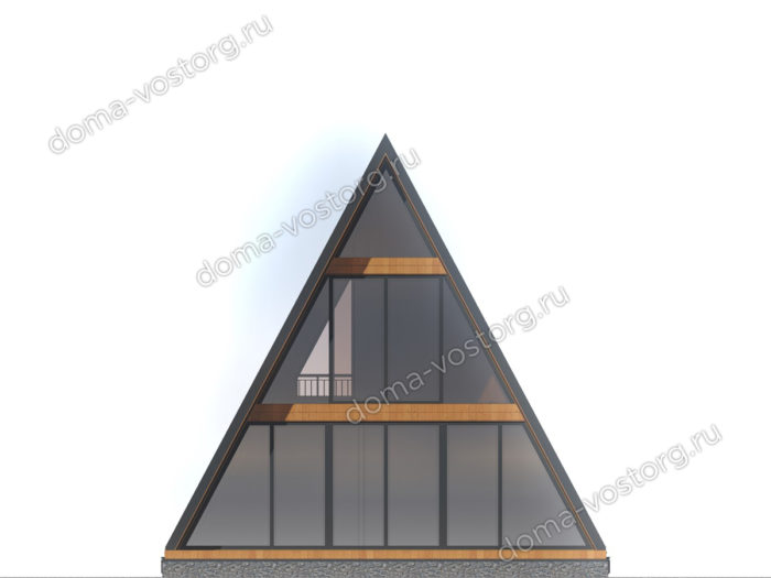 Каркасный дом A-frame 9,5x8 м