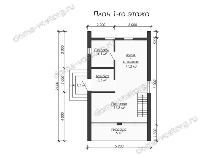 Каркасный дом Барнхаус 9x5,2 м