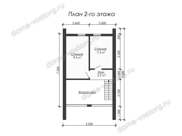 Каркасный дом Барнхаус 9x5,2 м