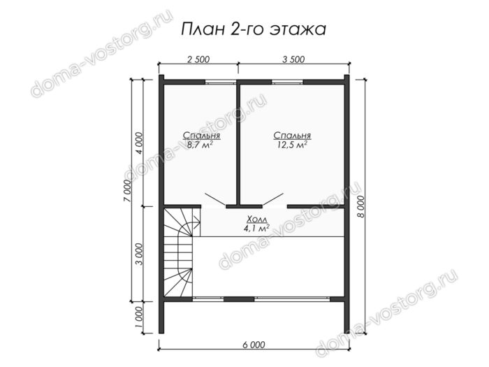 Каркасный дом Барнхаус 8x6 м